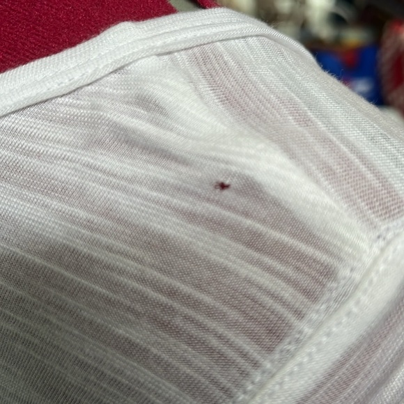 BCBG Top NWOT White asymmetrical hem burnout long sleeve stretch Size M - Picture 7 of 11